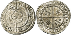 FRANCE, LORRAINE, Duché, Charles II (1390-1431), AR quart de gros (carolus), 1420-1424. D/ KAROLVS DVX- LOTHER Z M' Epée en pal, chargée d'un écu de L...