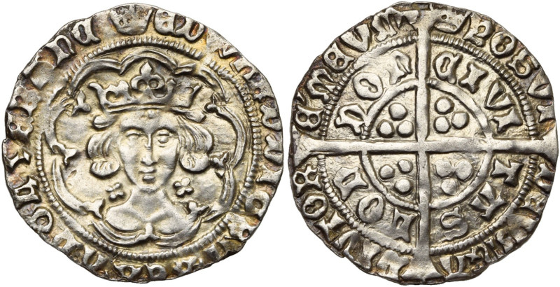 GRANDE-BRETAGNE, Edouard IV, 1er règne (1461-1470), AR groat, s.d. (1466-1468), ...