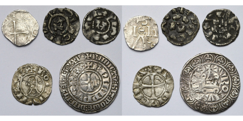 lot de 5 p.: Cologne, Otton Ier (976-973), denier (rogné); Lucques, Henri III, I...