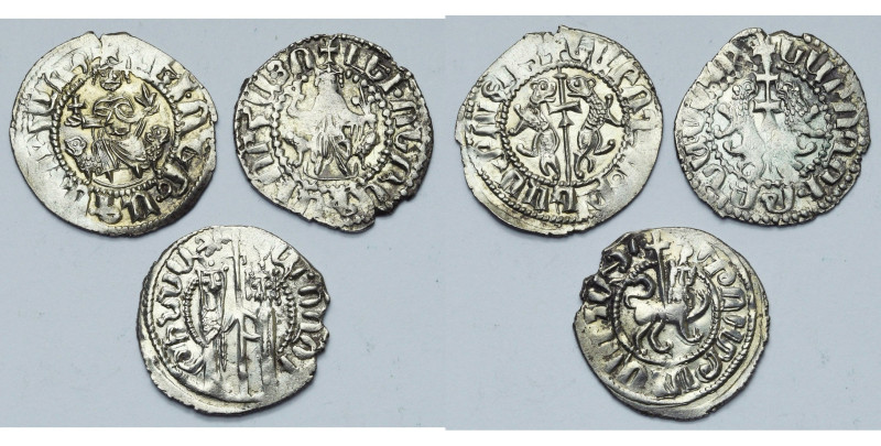 ARMENIE, Royaume, lot de 3 trams: Levon Ier (2, croix variées au revers, TB et T...