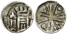 BRABANT, Duché, Henri II (1235-1248) - Henri III (1248-1261), AR denier à la tour, Anvers. D/ Tour crénelée entre deux tourelles. R/ Croix brabançonne...