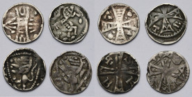 BRABANT, Duché, Henri II (1235-1248) - Henri III (1248-1261), lot de 4 deniers: denier au pont, Bruxelles; denier au lion et à l'écu au lion (2), Louv...