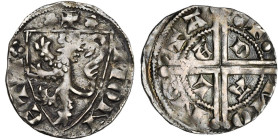 BRABANT, Duché, Jean Ier (1268-1294), AR esterlin, à partir de 1282, Daelem. D/ +-MON-ETA Ecu au lion. R/ •+•- MO-NE-TA Croix double bouletée canto...
