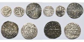 BRABANT, Duché, lot de 5 p.: Jean Ier, denier au lion; denier à l'écu au lion, Louvain; esterlin à l'écu, à partir de 1282, Bruxelles; esterlin au tit...