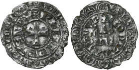 BRABANT, Duché, Jean II (1294-1312), gros au châtel brabançon, après 1300, Anvers. Faux d'époque hybride en billon. D/ Croix pattée. Légende intérieur...