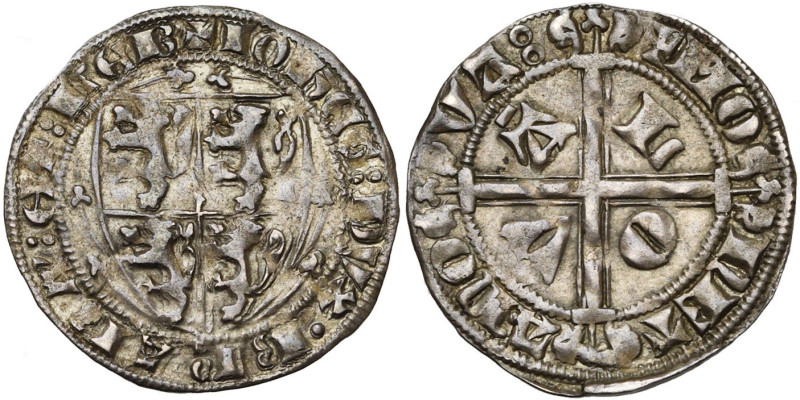 BRABANT, Duché, Jean III (1312-1355), AR demi-gros à l'écu, 1329-1337, Louvain. ...