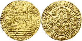 BRABANT, Duché, Jean III (1312-1355), AV chaise d'or à l'écu, à partir de novembre 1338, Anvers. Au titre de Louis de Bavière, empereur (1317-1347). D...