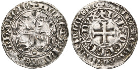 BRABANT, Duché, Jean III (1312-1355), AR gros au quadrilobe, décembre 1344, Anvers (?). D/ Dans un quadrilobe cantonné de quatre annelets, les armes é...