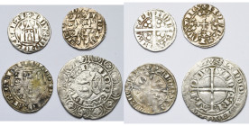BRABANT, Duché, Jean III (1312-1355), lot de 4 p.: esterlin au châtel, à partir de 1317/1318, Bruxelles; demi-gros et esterlin à l'écu, 1329-1337, Lou...