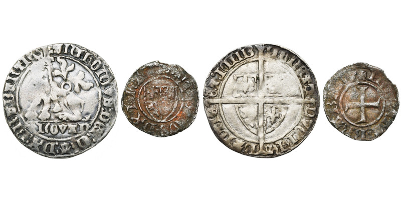 BRABANT, Duché, Antoine de Bourgogne (1406-1415), lot de 2 p.: double gros botdr...