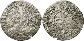 BRABANT, Duché, Jean IV (1415-1427), AR demi-gros (quart de drielander), 1420-1421, Bruxelles. Au titre de comte de Hainaut, de Hollande et de Zélande...