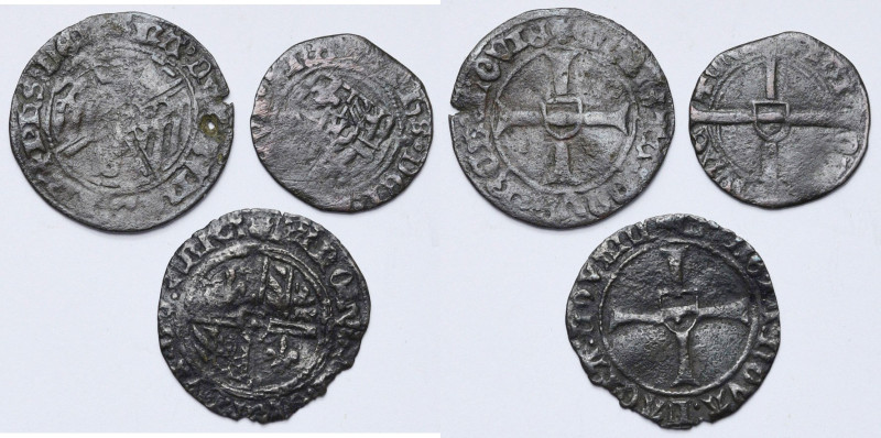 BRABANT, Duché, lot 3 p.: Philippe le Bon, double mite et mite de Brabant, Louva...