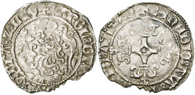 BRABANT, Duché, Charles le Téméraire (1467-1477), AR demi-briquet, 1476, Anvers. D/ Protome de lion à g. R/ Croix fleuronnée. G.H. 36-1; W. 509; VH 50...