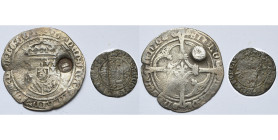 BRABANT, Duché, Philippe le Beau (1482-1506), AR lot de 2 p.: quart de gros, s.d. (1490-1492), Anvers, au titre de Maximilien de Habsbourg (trace de p...