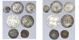 BRABANT, Duché, lot de 7 p.: Philippe le Beau, quart de gros, 1490-1492, Anvers (ébréché); patard, 1499-1506, Anvers; gros, 1505-1506, Anvers; Charles...