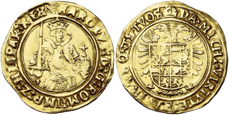 BRABANT, Duché, Charles Quint (1506-1555), AV florin Karolus d'or (tiers de réal...