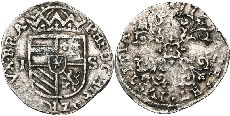 BRABANT, Duché, Les Etats en révolte (1577-1581), AR patard des Etats, 1577, Maa...