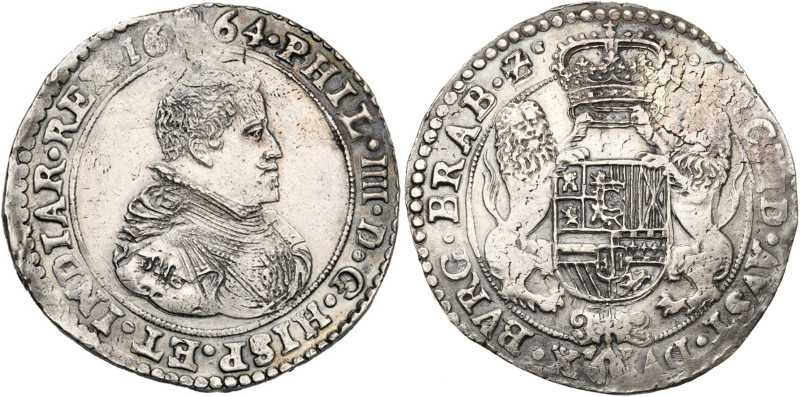 BRABANT, Duché, Philippe IV (1621-1665), AR ducaton, 1664, Anvers. Deuxième type...