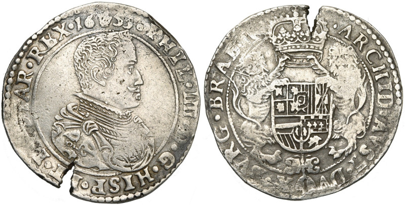 BRABANT, Duché, Philippe IV (1621-1665), AR demi-ducaton, 1655, Anvers. Deuxième...