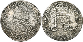BRABANT, Duché, Charles II (1665-1700), AR ducaton, 1683, Anvers. Deuxième type. D/ B. juvénile à d., les cheveux longs, une large cravate au cou. R/ ...