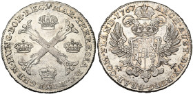 BRABANT, Duché, Marie-Thérèse (1740-1780), AR couronne, 1767, Bruxelles. D/ Croix de Bourgogne entre quatre couronnes. R/ Ecu couronné de l'impératric...