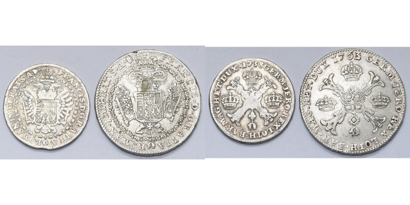 BRABANT, Duché, François Ier (1745-1765), lot de 2 p.: demi-couronne, 1758, Brux...