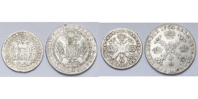 BRABANT, Duché, François Ier (1745-1765), lot de 2 p.: demi-couronne, 1758, Bruxelles et couronne, 1763, Bruxelles. W. 1139, 1140.

presque Très Bea...