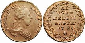 BRABANT, Duché, Joseph II (1780-1790), Cu double liard, 1788, Bruxelles. D/ B. l. et dr. à d. R/ Inscription dans une couronne. W. 1154; VH 856. 7,05 ...
