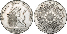 BRABANT, Duché, Etats-Belgiques-Unis (1790), AR lion d'argent (3 florins), 1790, Bruxelles. Petite date. Tranche inscrite: QVID FORTIVS LEONE. D/ Le l...