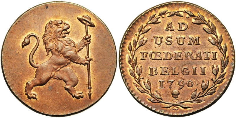 BRABANT, Duché, Etats-Belgiques-Unis (1790), Cu double liard, 1790, Bruxelles. D...