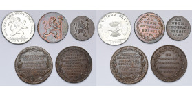 BRABANT, Duché, Etats-Belgiques-Unis (1790), lot de 5 p.: florin, 1790, Bruxelles (premier type, trace de restauration); double liard et liard, 1790, ...