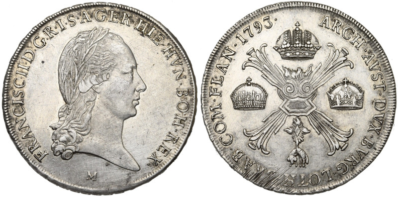BRABANT, Duché, François II (1792-1797), AR couronne, 1793 M, Milan. Type braban...