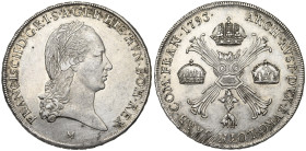 BRABANT, Duché, François II (1792-1797), AR couronne, 1793 M, Milan. Type brabançon. D/ T. laurée à d. R/ Croix de Bourgogne entre trois couronnes, or...