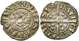CAMBRAI, Evêché, Guillaume de Hainaut (1285-1296), AR esterlin. D/ + GVILLS: EPISCOPVS B. de f., couronné de roses. R/ CAM-ERA-CEN-SIS Croix pattée lo...
