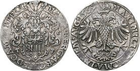 CAMBRAI, Archevêché, Maximilien de Berghes (1556-1570), AR écu (daldre), 1569. Au titre de Maximilien II. D/ Ecu de Berghes sous un heaume. R/ Aigle i...