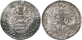 CAMBRAI, Archevêché, Louis de Berlaymont (1570-1596), AR écu (daldre), 1572. Au titre de Maximilien II. D/ Ecu de Berlaymont sous un heaume. R/ Aigle ...