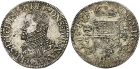 TOURNAI, Seigneurie, Philippe II (1555-1598), AR écu Philippe, 1587. D/ B. cuirassé à g. R/ Ecu couronné avec écusson de Portugal sur le tout, sur une...