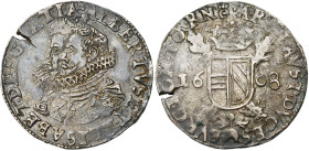 TOURNAI, Seigneurie, Albert et Isabelle (1598-1621), AR triple réal, 1608. Avec tour au droit et au revers. D/ B. accolés à g. R/ Ecu parti d'Autriche...