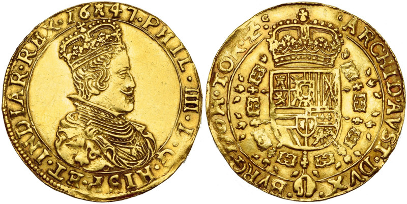 TOURNAI, Seigneurie, Philippe IV (1621-1665), AV double souverain, 1647. Deuxièm...