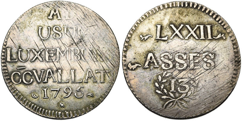 LUXEMBOURG, assiégée par l'armée française (1794-1795), AR écu de 72 sols, 1795....