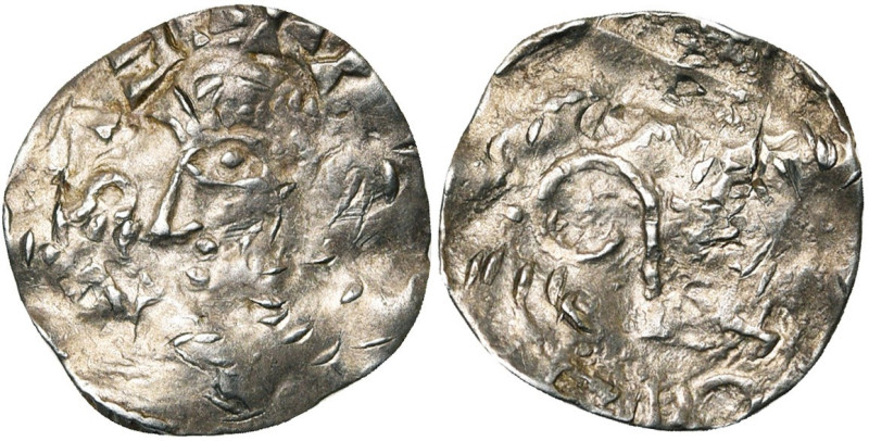 LIEGE, Principauté, AR denier, Liège. Au titre d'Henri III (1039-1056). D/ T. à ...
