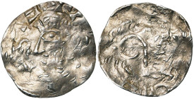LIEGE, Principauté, AR denier, Liège. Au titre d'Henri III (1039-1056). D/ T. à g. R/ Crosse tournée à g. Chestret 24; Dengis 140 (Maastricht); Dan. 1...