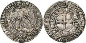LIEGE, Principauté, Adolphe de la Marck (1313-1344), AR gros à l'aigle, Liège. D/ + ADVLPHVS DEI·-·GRA· LEOD'· EPS' Dans un polylobe à huit arches, a...