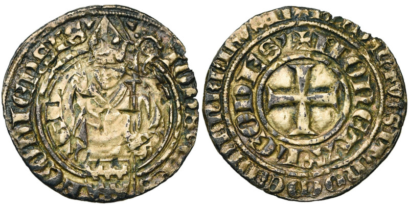 LIEGE, Principauté, Jean d'Arckel (1364-1378), AR gros au buste, Liège. D/ IOH'S...