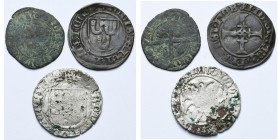 LIEGE, Principauté, lot de 3 p.: Jean de Bavière, élu (1389-1418), brûlé, s.d. (1389); Jean de Hornes (1485-1505), brûlé, s.d. (Très Beau); Erard de l...