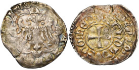 LOON, Graafschap, Arnold V (1279-1323), AR halve groot met de adelaar, ca. 1300. Imitatie van de halve groot van Gwijde van Dampierre, graaf van Vlaan...
