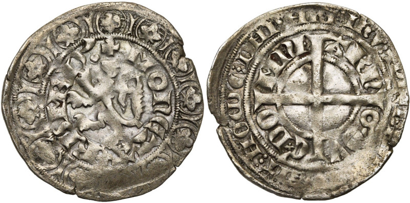 RUMMEN, Arnold van Oreye (1355-1370), AR leeuwengroot, 1355-1365. Imitatie van d...