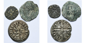 lot van 3 st.: Gerdingen, Johanna van Merwede (1449-1467), maille tournois (obool); Reckheim, Willem II van Sombreffe (1400-1475), dubbele mijt; Rumme...