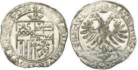 THORN, Abdij, Anna van der Marck (1604-1631), AR arendschelling (vier stuiver), z.j. Met titel van Matthias II (1608-1619). Vz/ Wapenschild op een Bou...