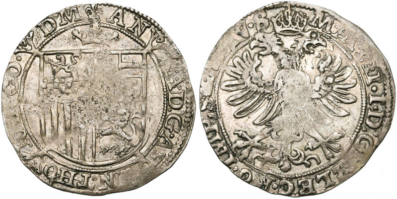 THORN, Abdij, Anna van der Marck (1604-1631), AR arendschelling (vier stuiver), ...